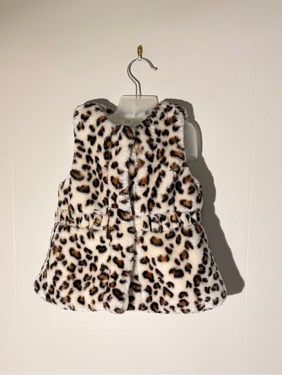 Little Me Other - Little Me Leopard Print Faux Fur Vest in White, Black & Brown